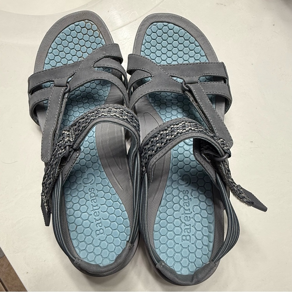 BareTraps Women's Sandals in Gray and Light Blue